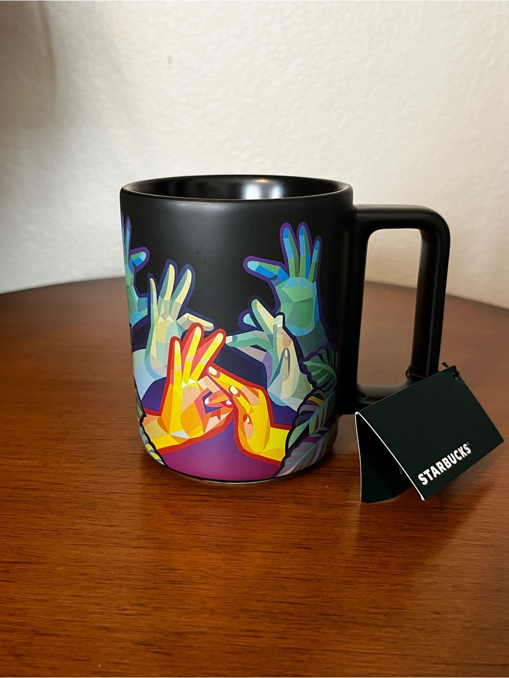 Starbucks Mug ASL American Sign Language Hands Ceramic Yiqiao Wang New Mug 12oz
